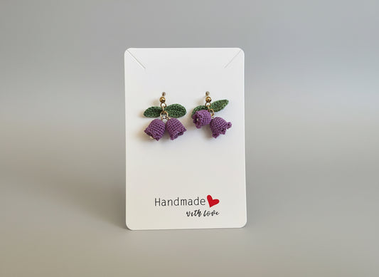 Purple Rose stud earrings