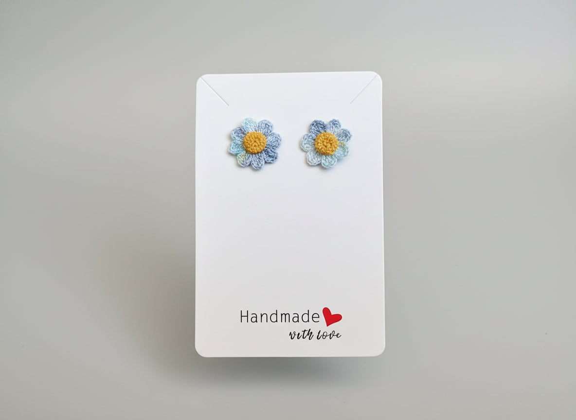 Flower button earring