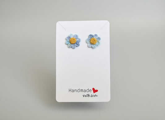 Flower button earring